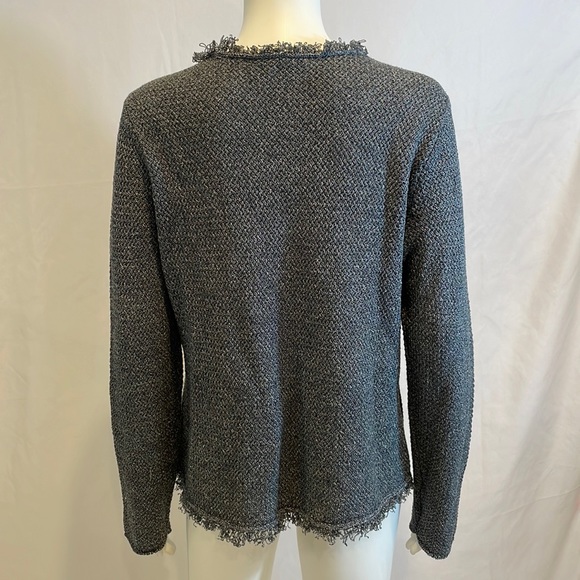 Eileen Fisher Tweed Frayed Edge Jacket- large - Picture 3 of 4